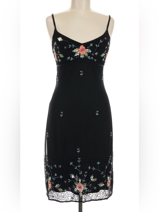 Cache Dresses & Skirts - Vintage 90s y2k cache black silk beaded fairy dress
